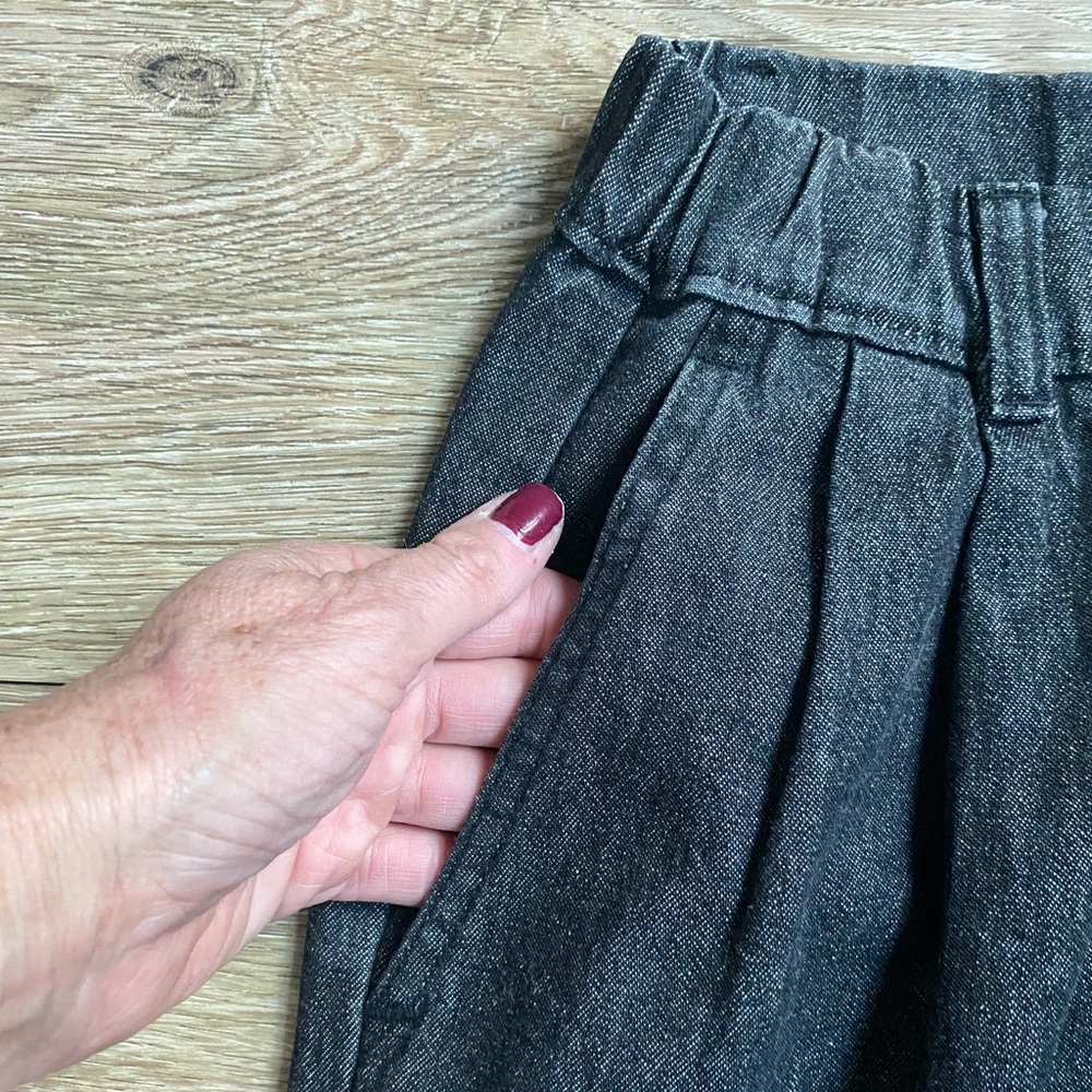 Lands' End Charcoal Grey Denim Midi A-Line Skirt Size S-Medium - Picture 4 of 10